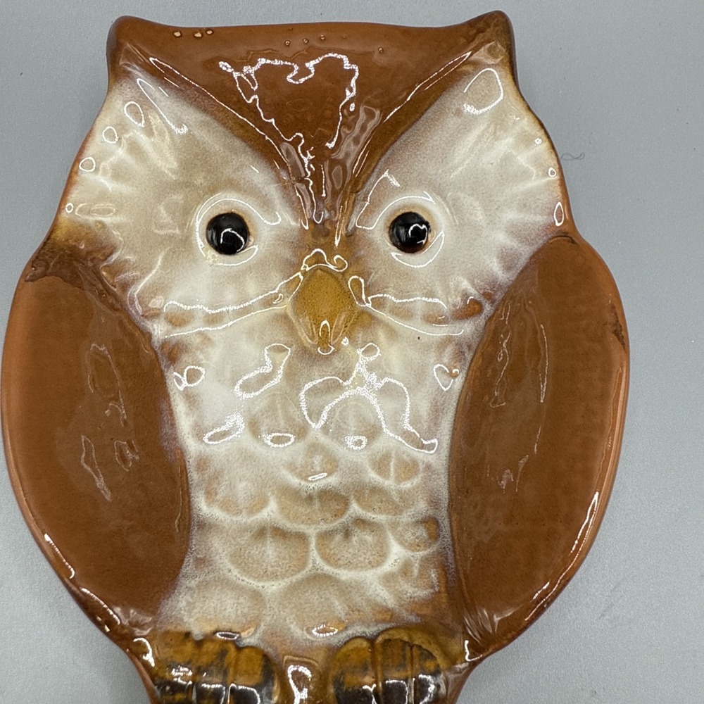 Ceramic OWL SPOON REST Fall‎ Decor Kitchen - Picture 2 of 4